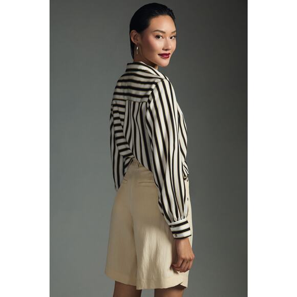 Anthropologie Wide Leg Khaki Women's Shorts - New, Size 8 - Picture 3 of 4